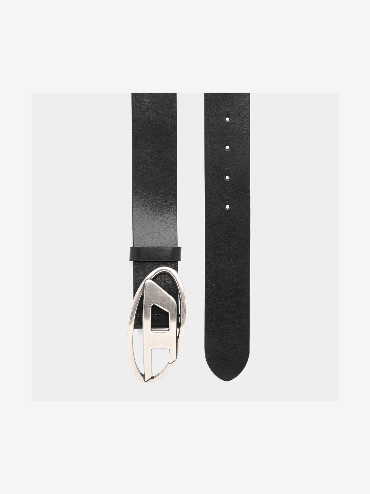Diesel Black Oval D Logo Belt